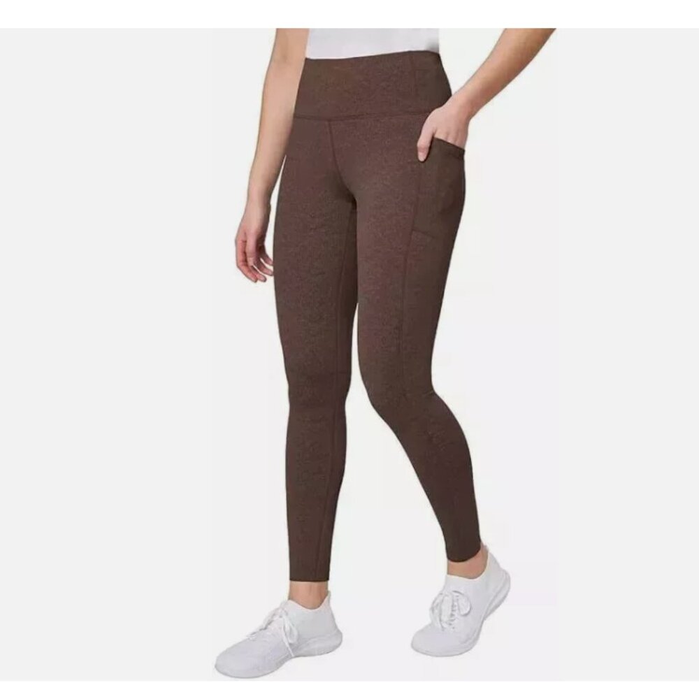 Mondetta' High Waist Active Leggings W/ Side Pockets Brown